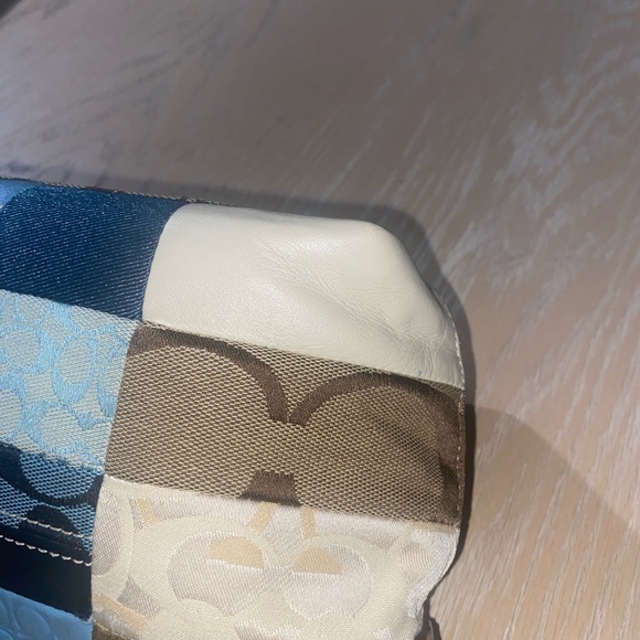 Coach Patchwork Signature Collection Pink, Blue, and Tan combo Shoulder bag - Picture 9 of 15